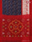 Ikat cotton saree peacock blue and off white red with allover ikat weaves and long ikat border
