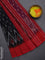 Ikat cotton saree black and red with allover ikat butta weaves and simple border
