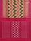 Ikat cotton saree sandal and pink with allover zig zag weaves and simple border