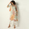 Band Collar Below Knee Three-Fourth Sleeve Flare Fit Printed Kurta