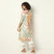 Band Collar Below Knee Three-Fourth Sleeve Flare Fit Printed Kurta