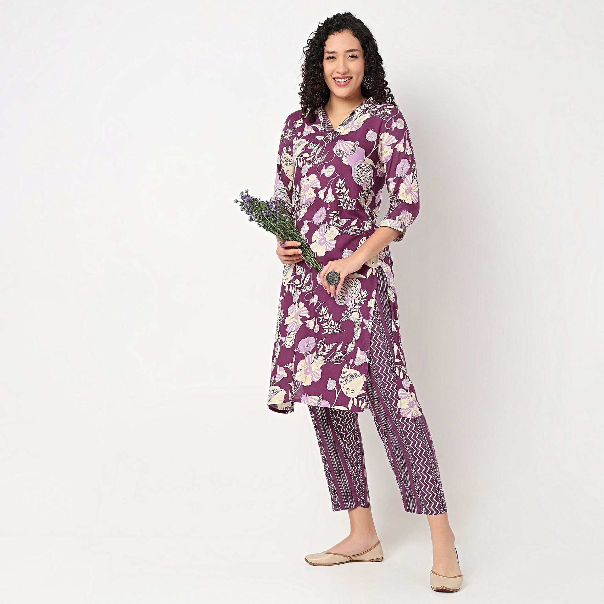 Ankle Length Printed Straight Pants