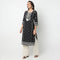 Below Knee Three-Fourth Sleeve Straight Fit Embroidered Kurta