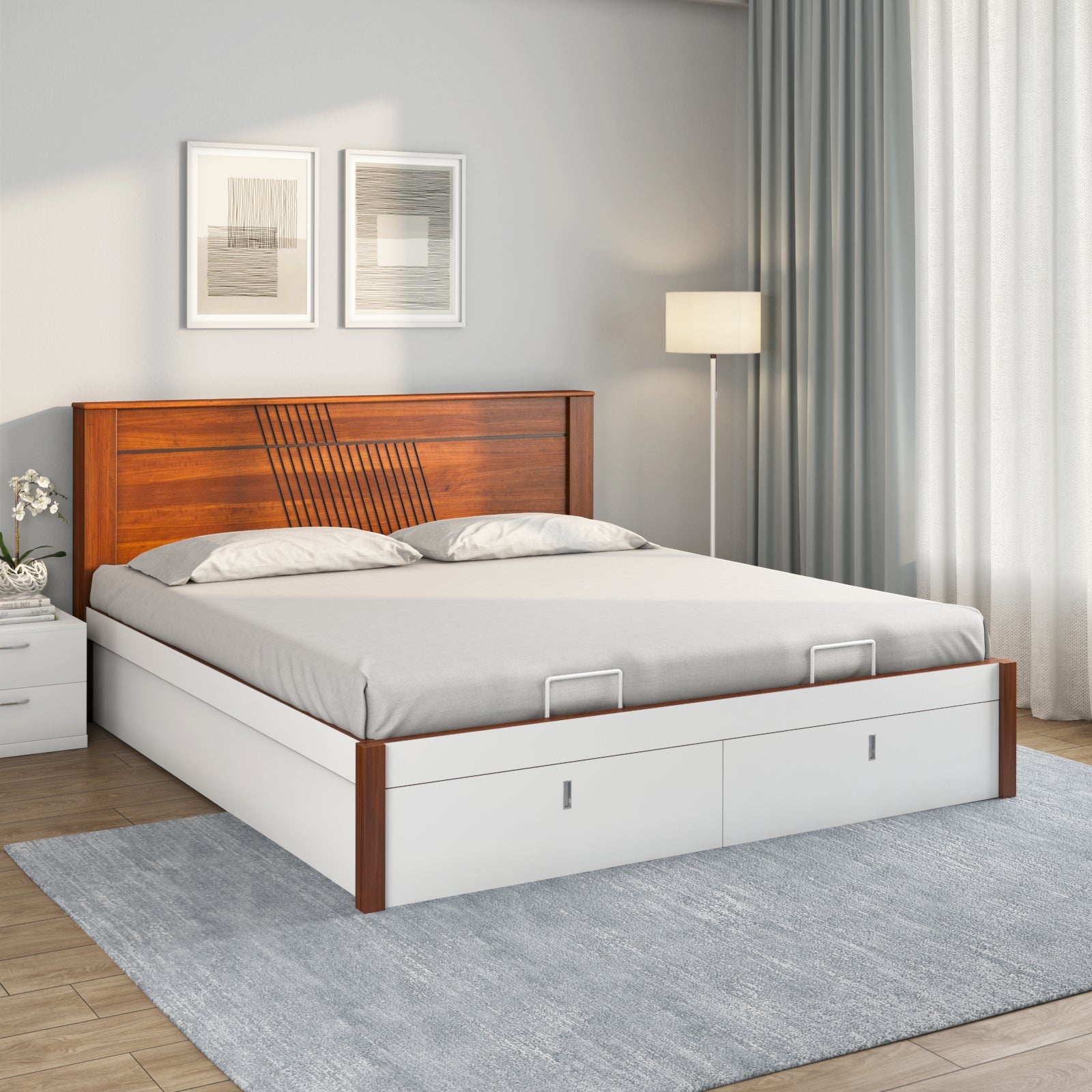 Electra Premier Bed with Hydraulic Storage (White)