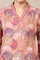 Light Pink Handblock Printed Flared Kurta