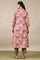 Light Pink Handblock Printed Flared Kurta
