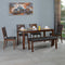 Floret 6 Seater Dining Set With Bench (Walnut)