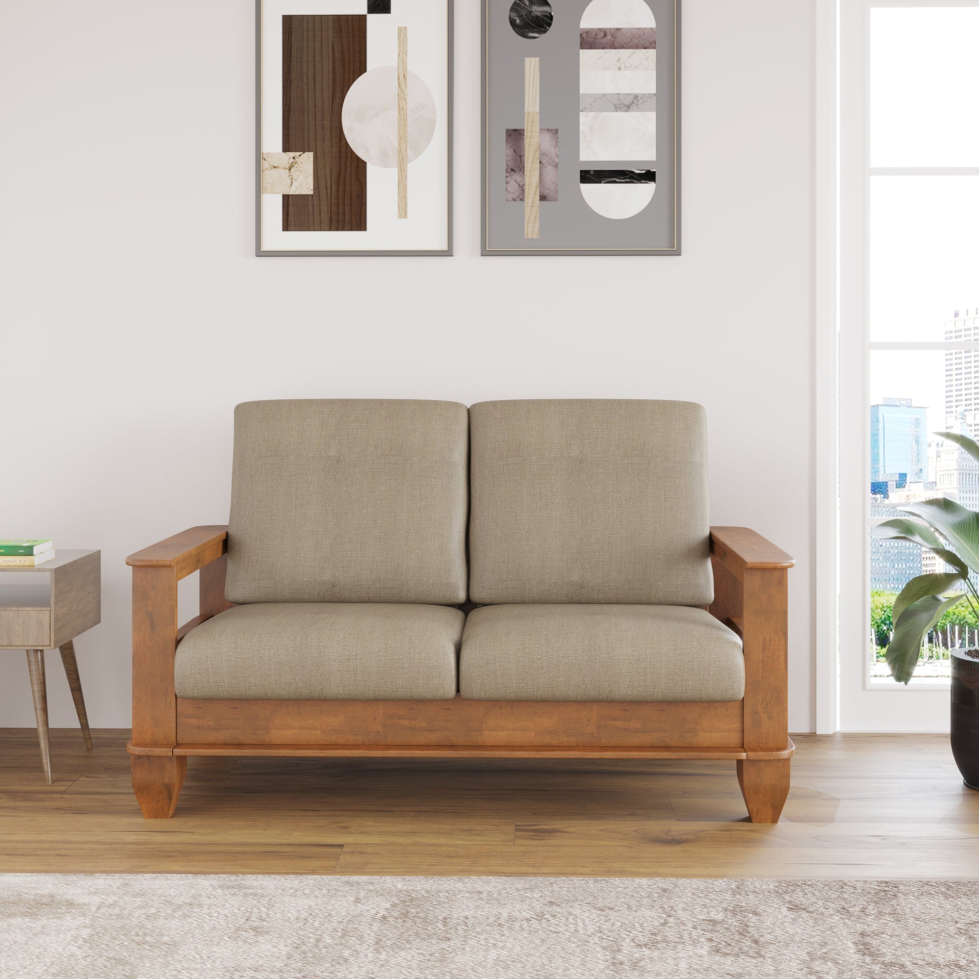 Elena 2 Seater Fabric Sofa- New Wenge