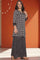 Black Printed Modal Satin Straight Kurta, Sharara and Dupatta Set