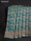 Banarasi tissue silk saree teal blue with allover zari woven brocade weaves and zari woven border