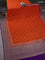 Banarasi crepe saree orange and pink violet with woven buttas and long woven border