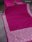 Banarasi crush crepe saree pink with plain body and zari woven border