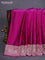 Banarasi crush crepe saree purple with plain body and zari woven border
