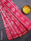 Chanderi bagru saree pink with allover prints and small zari woven border