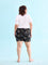 Women Printed Black Mid Rise Woven Viscose Lounge Shorts