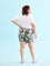 Women Printed Olive Woven Viscose Lounge Shorts