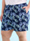 Women Printed Navy Woven Viscose Mid Rise Lounge Shorts