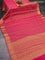 Art chiffon saree pink with allover zari woven brocade weaves and zari woven border