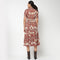 Camp Collar Tiered Floral Dress with Belt