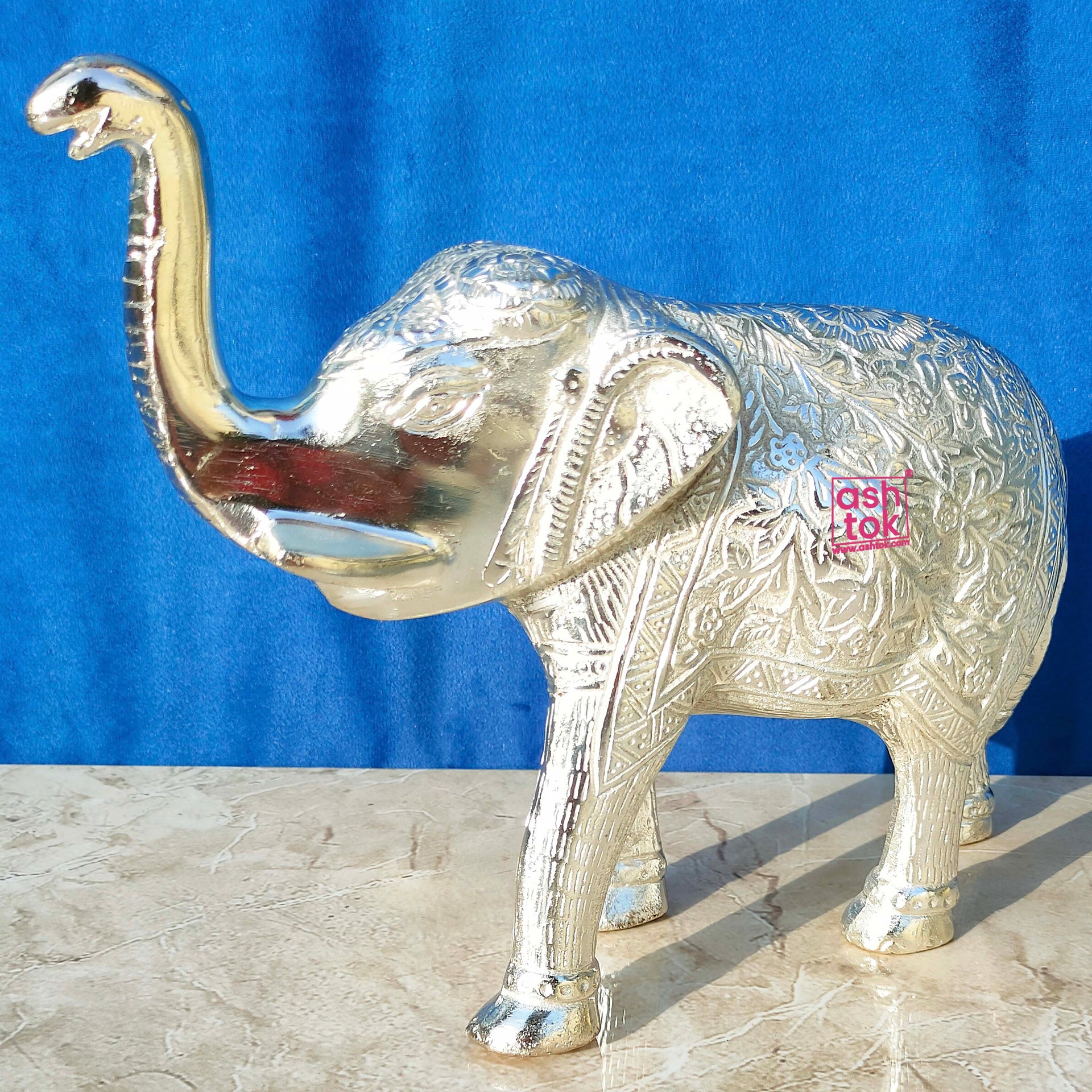 German Silver Elephant, Showpiece for Home decor Length 11 Inches