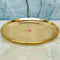 Navratri Special Round Polished Brass Plate, Puja Plate (Dia 9 Inches)