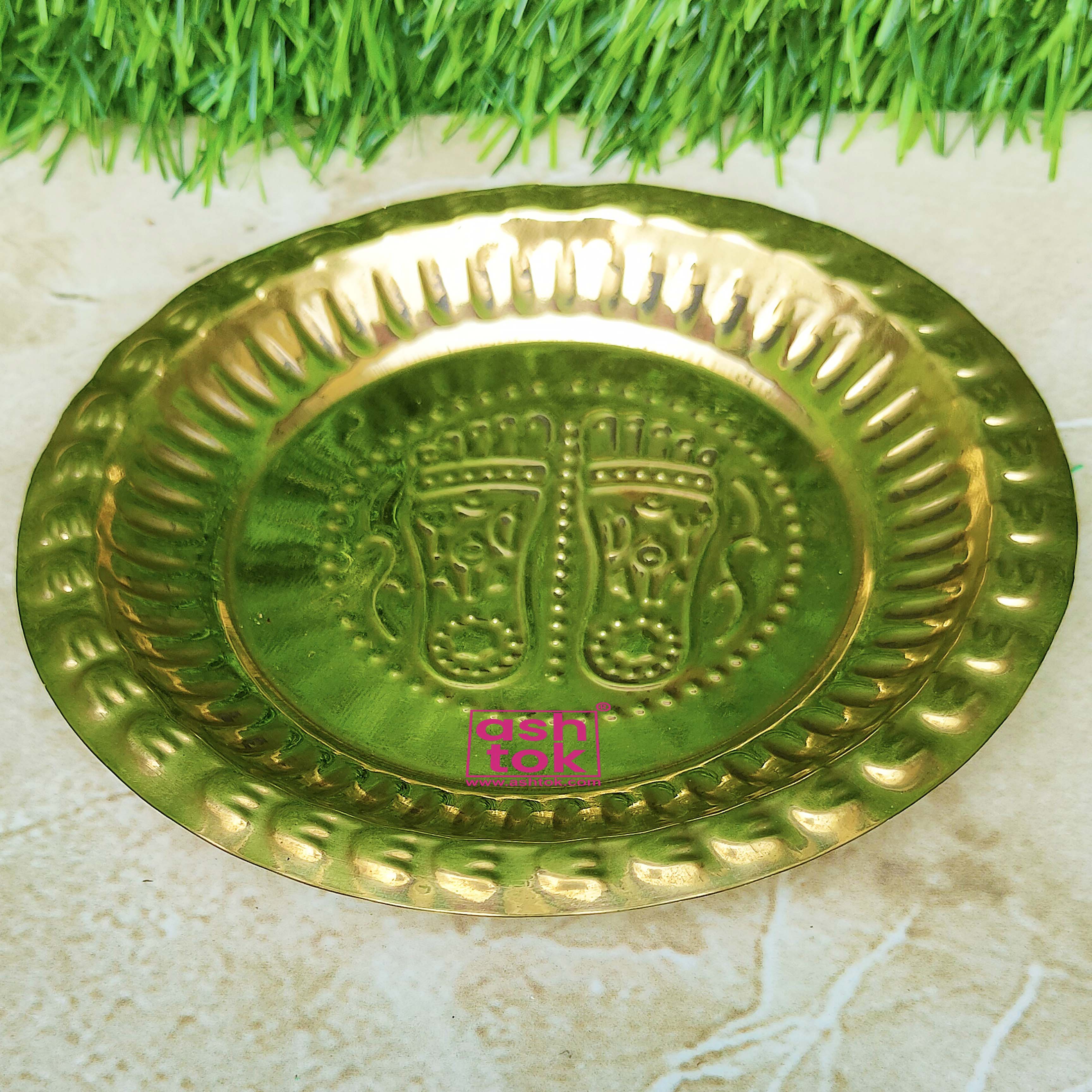 Brass Pooja Thali Multiple compartments