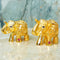 Brass Coloured Elephant Idols, Handcraft Decorative Item, Gift Item (Pack of 2 Pcs)