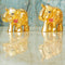 Brass Coloured Elephant Idols, Handcraft Decorative Item, Gift Item (Pack of 2 Pcs)