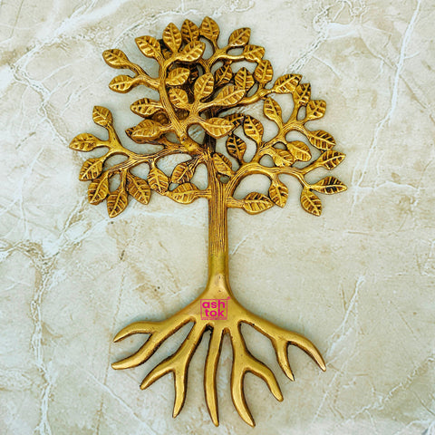 Brass Kalpavriksha Decorative Tree, Tree of Life with Roots