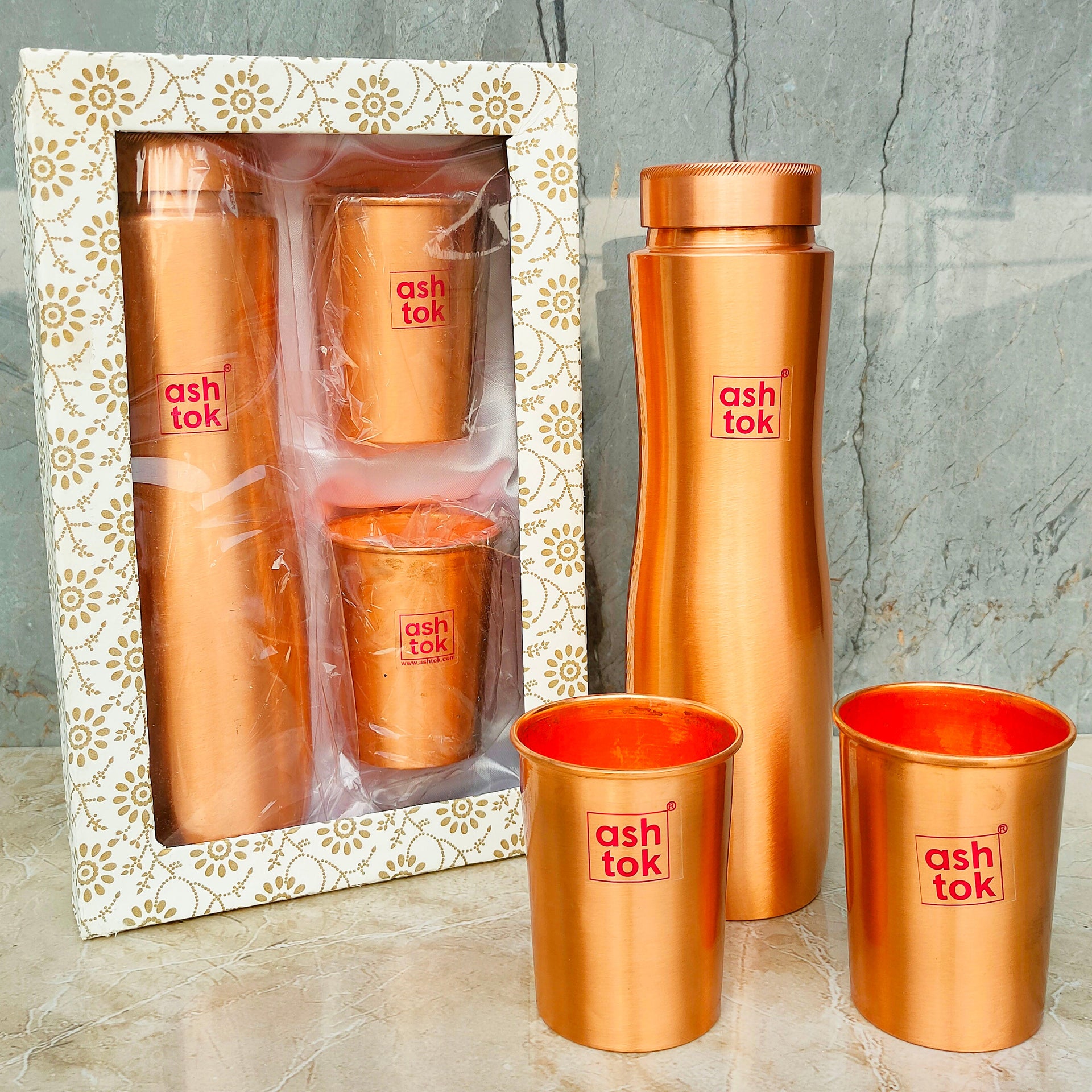 Copper Copperking Royal Gift Set Diamond Jug With 4 Glass at Best Price in  Thane | Copperking Homee India Private Limited