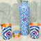 Blue Color Printed Pure Copper Water Bottle with Glass Set, Drinkware, Unique Gift Items