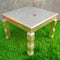 Silver Coated Wooden Chowki Stool, Puja Chowki For Rent