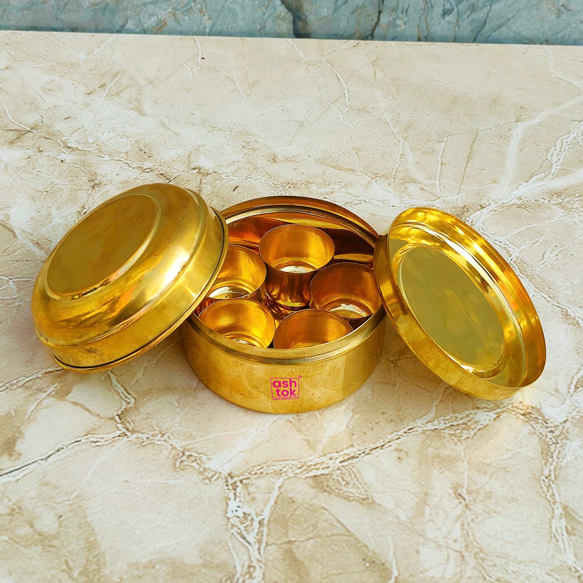 Brass Masala Box, Brass Pooja Box