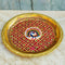 Brass Meenakari Puja Thali Plate, Decorative Puja Plate