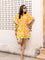 Meher Yellow Hand Block Printed Short Kaftan