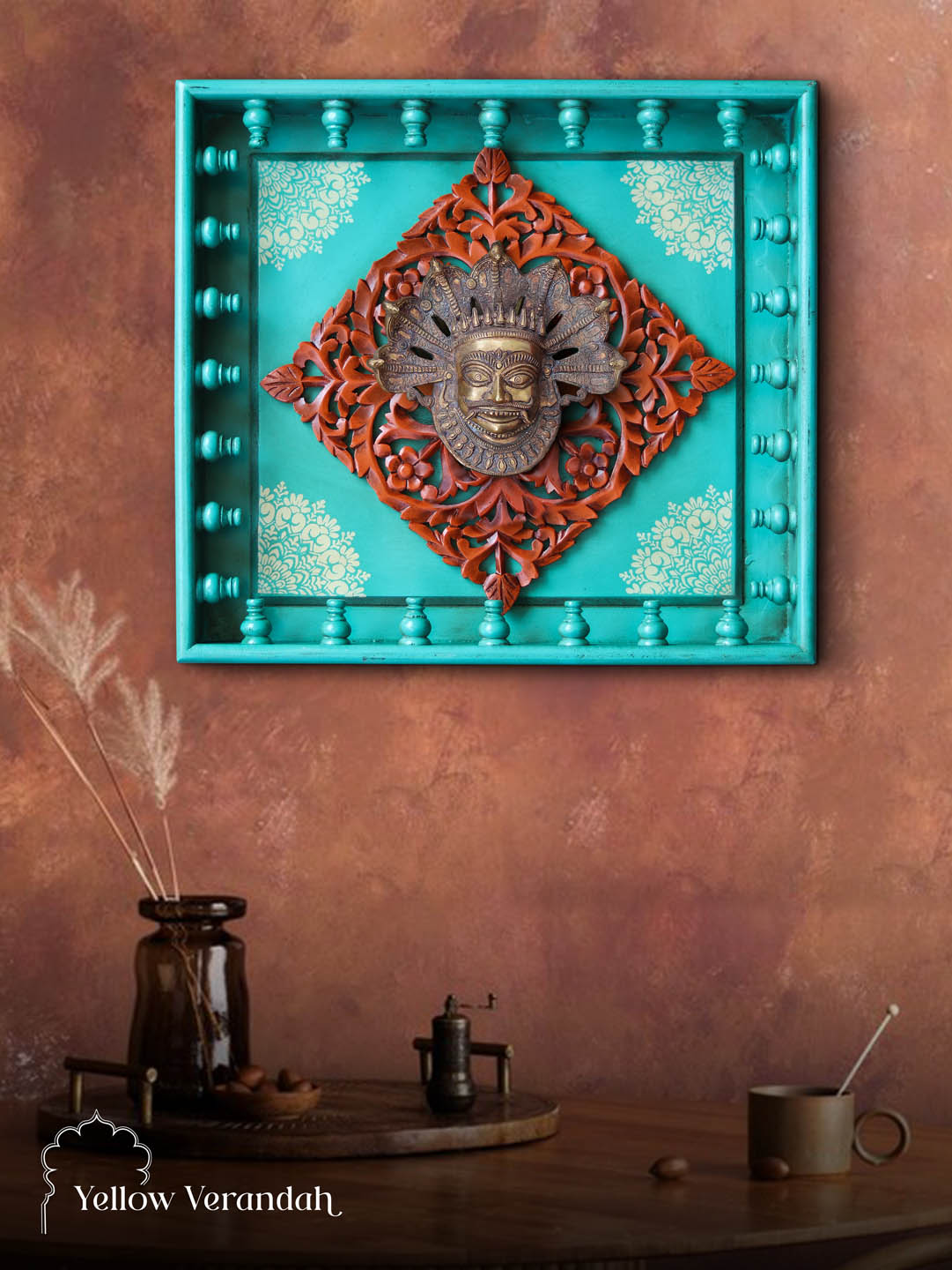Indian Shelf 2 Pack Key Holder Hooks | Antique Coat Hooks Vintage | Brass  Wall Hanger Hooks | Tribal Bull Face Single Wall Hook | Wall Hook  Decorative
