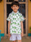 Dino Green Organic Cotton Block Printed Shirt