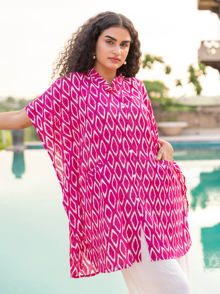 Sharanya Modal Kaftan Shirt Dress