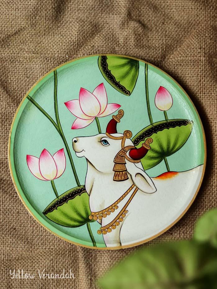 Pichwai Handpainted Wall Plate - 8