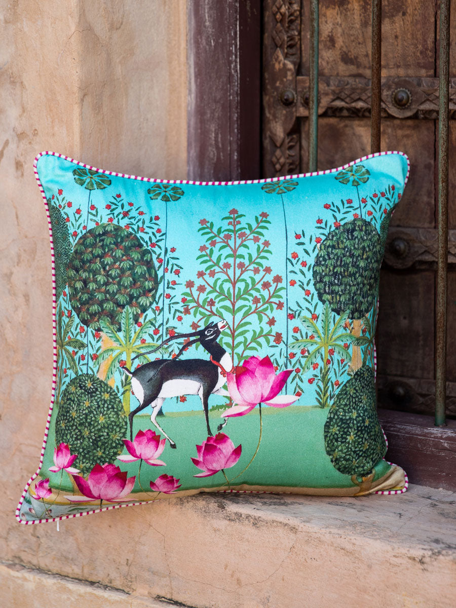 Van Mahotsav Cotton Cushion Cover - 16 Inch