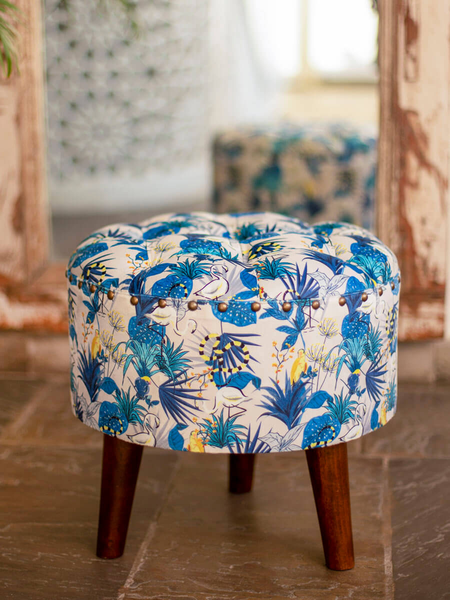 Oasis Solid Wood Tufted Ottoman