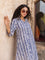 Blue Fern Cotton Long Kurta