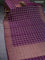 Banarasi raw silk saree purple with allover zari checked pattern and woven border