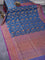 Banarasi handloom dupion silk saree peacock blue and dual shade of purple with allover thread & zari woven floral weaves and floral design woven border