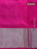 Venkatagiri silk saree dark blue and pink with silver zari woven floral buttas and silver zari woven border