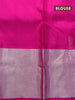 Venkatagiri silk saree violet and pink with silver zari woven annam buttas and long silver zari woven border