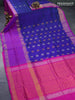 Pure uppada silk saree blue and pink with silver & gold zari woven buttas and long zari woven butta border