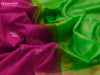 Pure uppada silk saree pink and green with silver & gold zari woven buttas and long zari woven ikat border