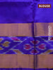 Pure uppada silk saree teal blue and blue with silver & gold zari woven buttas and rettapet zari woven border