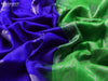 Pure uppada silk saree blue and light green with silver zari woven buttas and long silver zari woven border